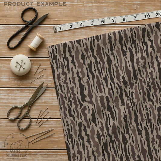 Brown Bark Camo Seamless Pattern, Timber Woodland Camouflage