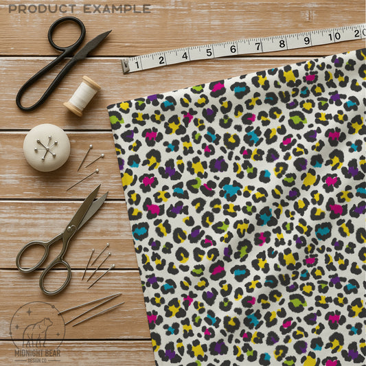 Neon Rainbow Leopard Seamless Pattern