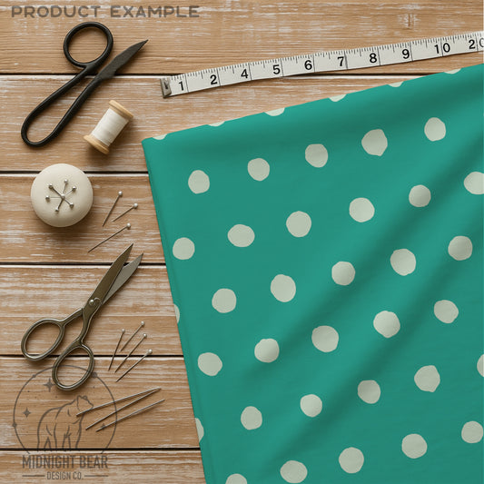 Teal Inky Polka Dot Seamless Pattern