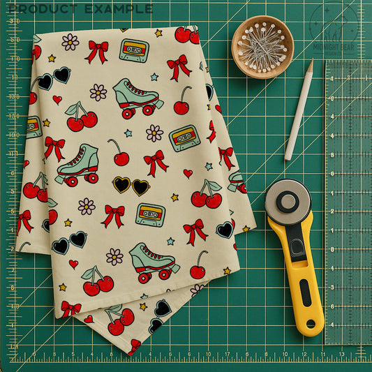 Cherry Bomb Summer Cream Seamless Pattern Instant Digital Download