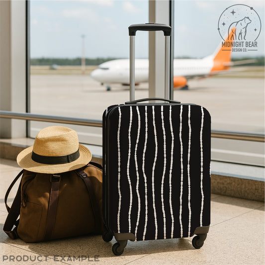 Blotted Wavy Stripe Seamless Pattern | Black and White Digital Paper, Hand Drawn Line Fabric, Modern Minimal Scrapbook Background,