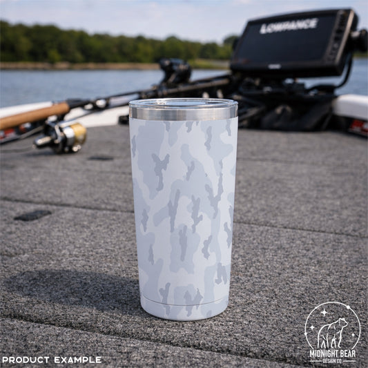 Bottomland Style Camo Seamless Pattern | Blue Grey Hunting Camouflage