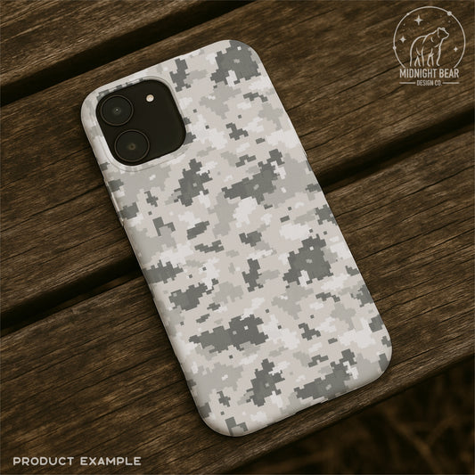 Snow Digital Camo Seamless Pattern | Winter Pixel Camouflage | Military Style Digital Camouflage for Fabric, Crafts, MARPAT, hunting