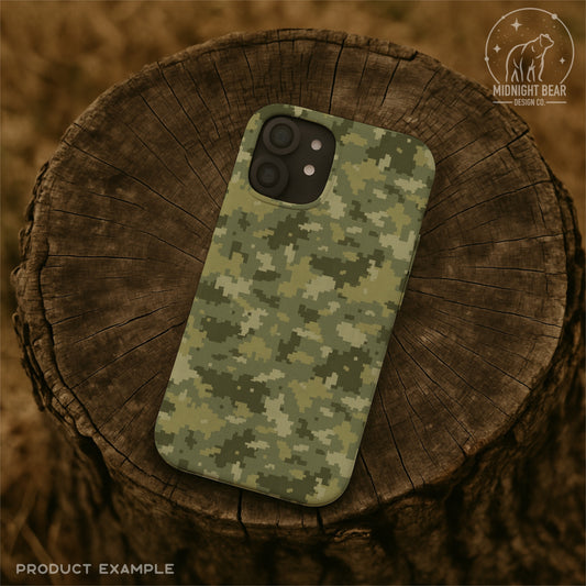 Green Digital Camo Seamless Pattern | Jungle Pixel Camouflage | Military Style Digital Camouflage for Fabric, Crafts, MARPAT, hunting
