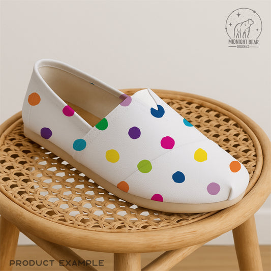 Modern Neon Rainbow Polka Dot Pattern