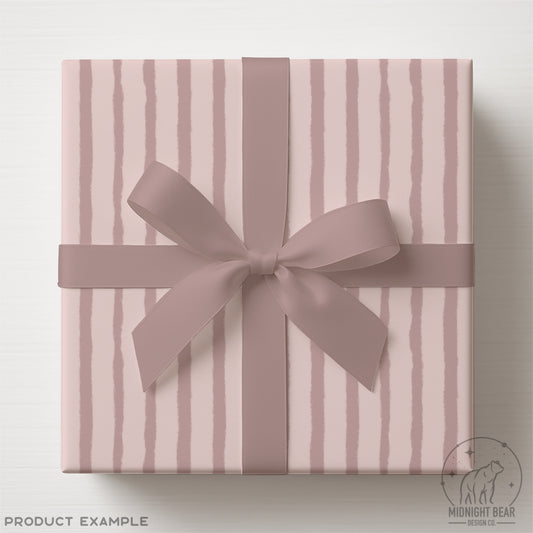 Soft Watercolor Stripe Seamless Pattern | Mauve Vertical Stripe | Minimal Hand-Painted Background, Blush Pink Background, Fabric, Scrapbook