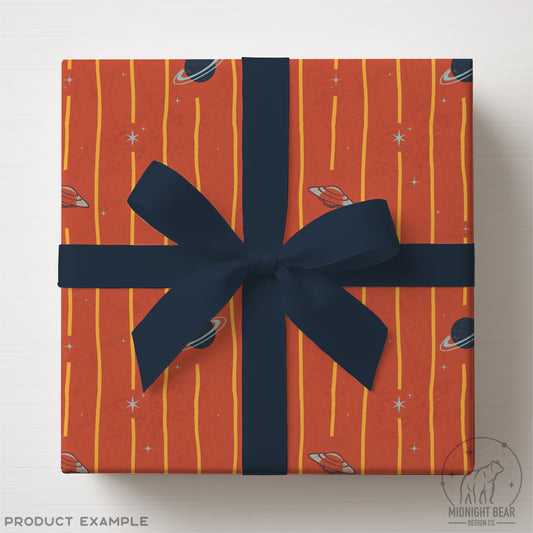 Retro Space Stripe Seamless Pattern Orange