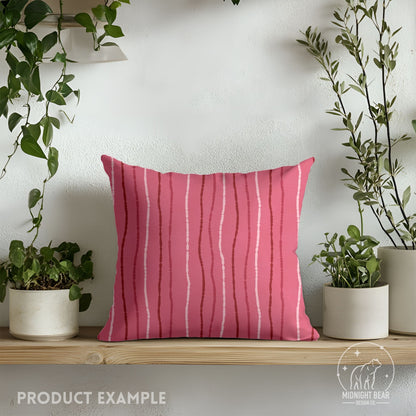 Dark Pink Blotted Stripe Seamless Pattern, Hand Drawn Wavy Line Design, Coquette Fabric, Wallpaper, Digital Paper, Scrapbook, boho abstract