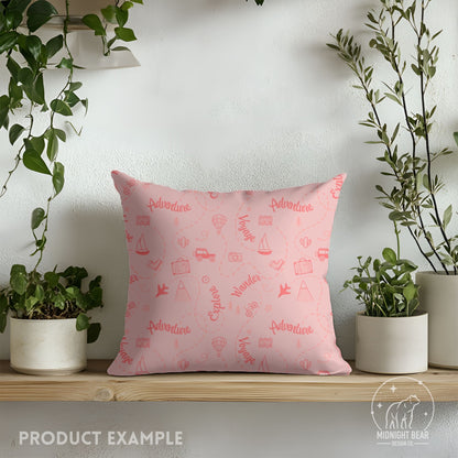 Adventure Doodle Seamless Pattern | Travel Digital Paper, Wanderlust Fabric Design, Explore & Voyage Scrapbook Background, Hand drawn