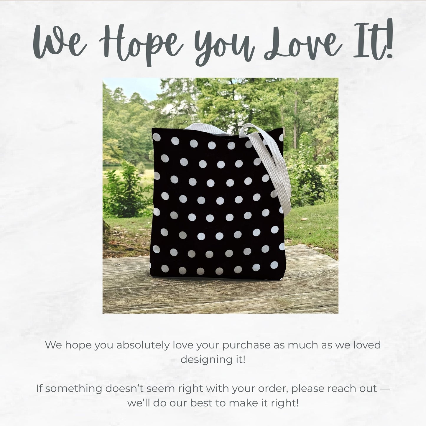 Black and White Polka-dotted tote bag – 13” Tote for Kids or Halloween Lovers.