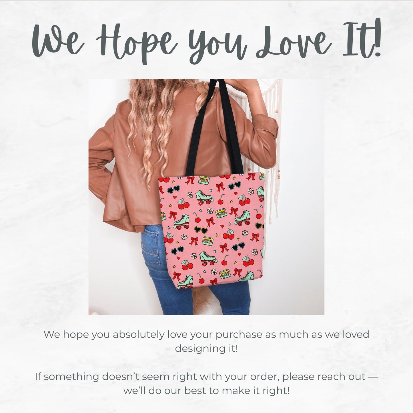 Bright Pink Cherry bomb summer Tote Bag, Desert Flower Handbag, Western Style Shoulder Purse, Canvas Carryall, Southwestern