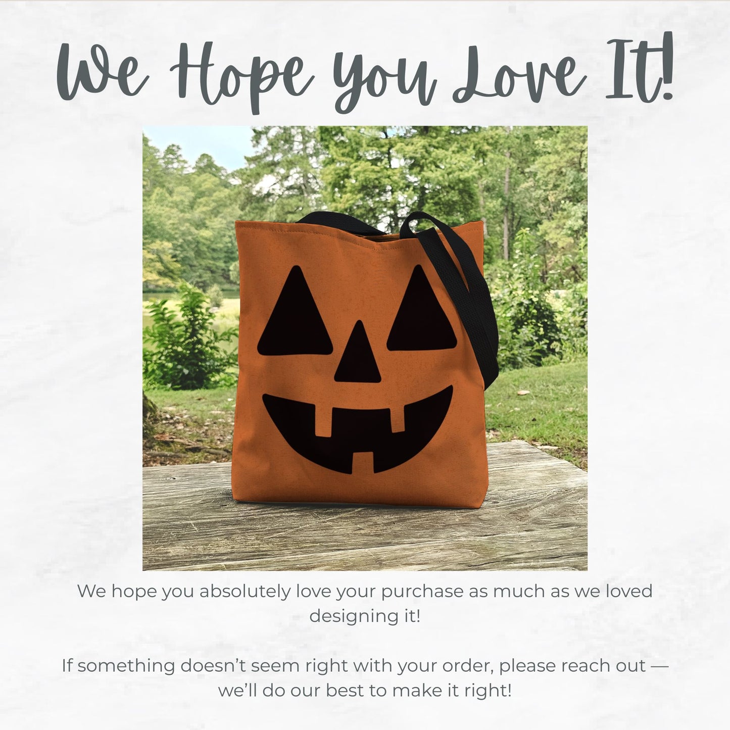 Orange Jack-O’-Lantern Trick or Treat Bag – 13" Halloween Tote