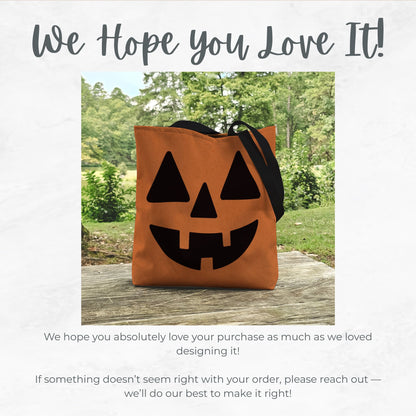 Orange Jack-O’-Lantern Trick or Treat Bag – 13" Halloween Tote
