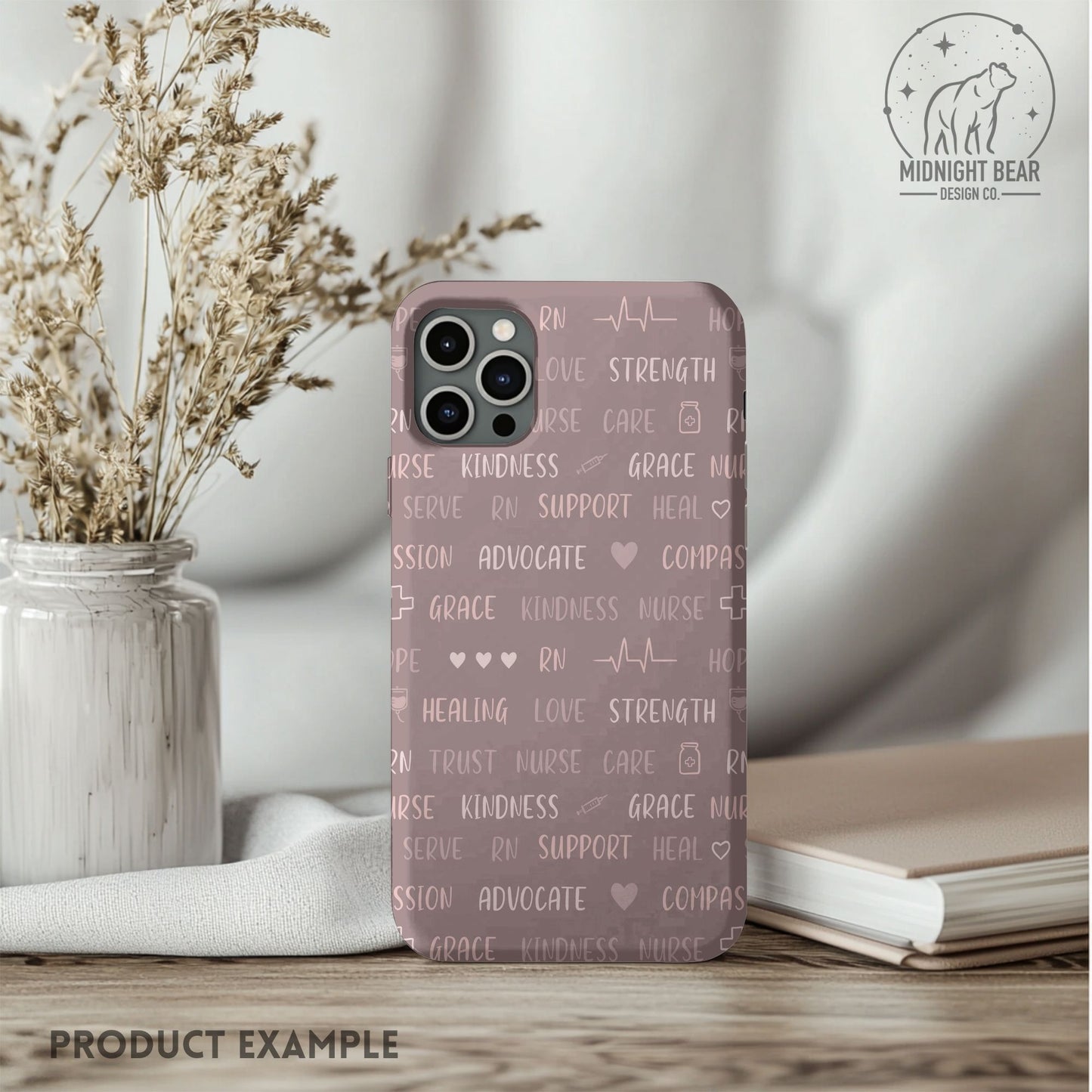 Nurse Word Seamless Pattern | Typography Design | Mauve Pink Healthcare Appreciation Pattern, Nurse gift fabric, professional nursing repeat