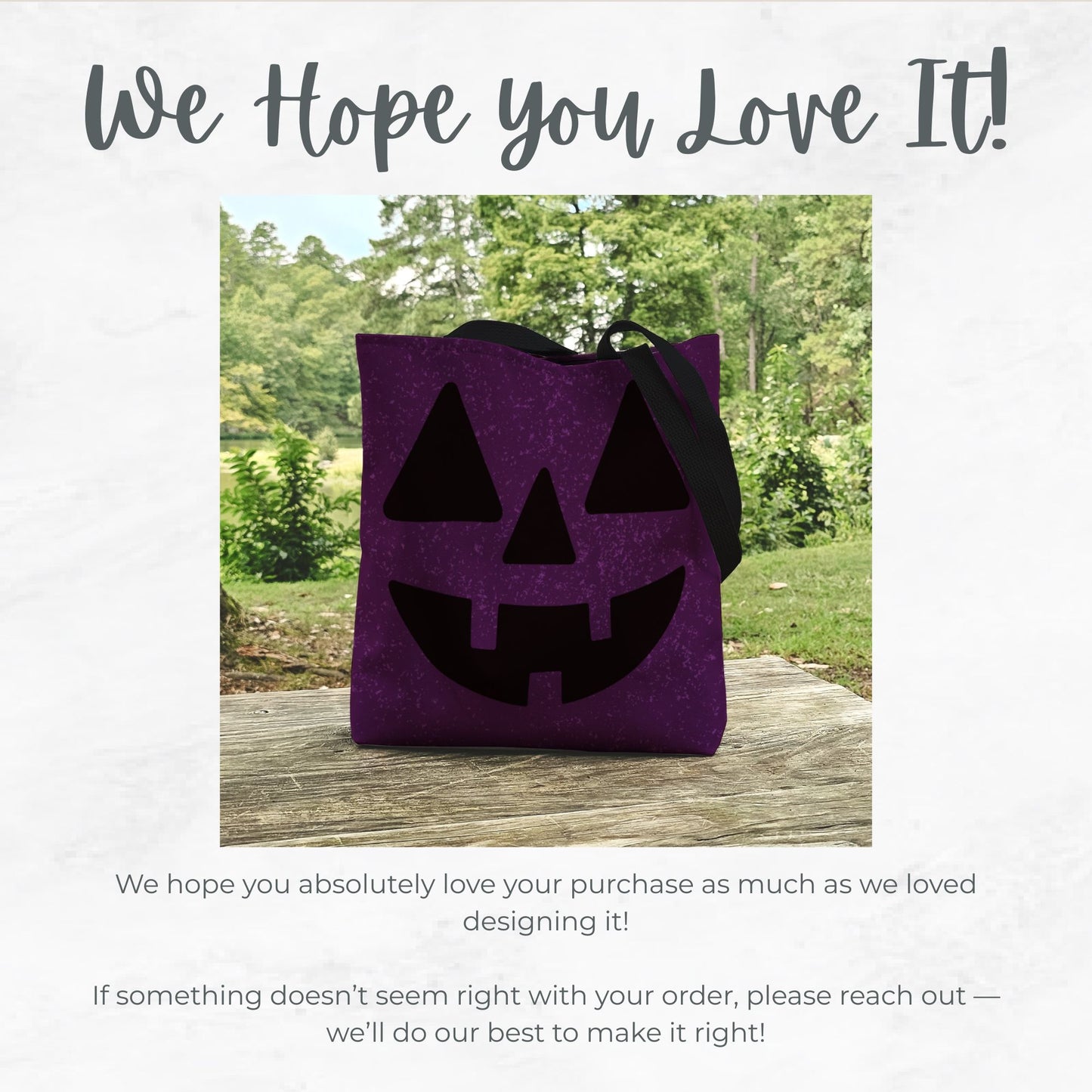 Purple Jack-O’-Lantern Trick or Treat Bag – 13" Halloween Tote