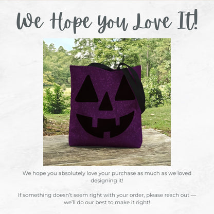 Purple Jack-O’-Lantern Trick or Treat Bag – 13" Halloween Tote