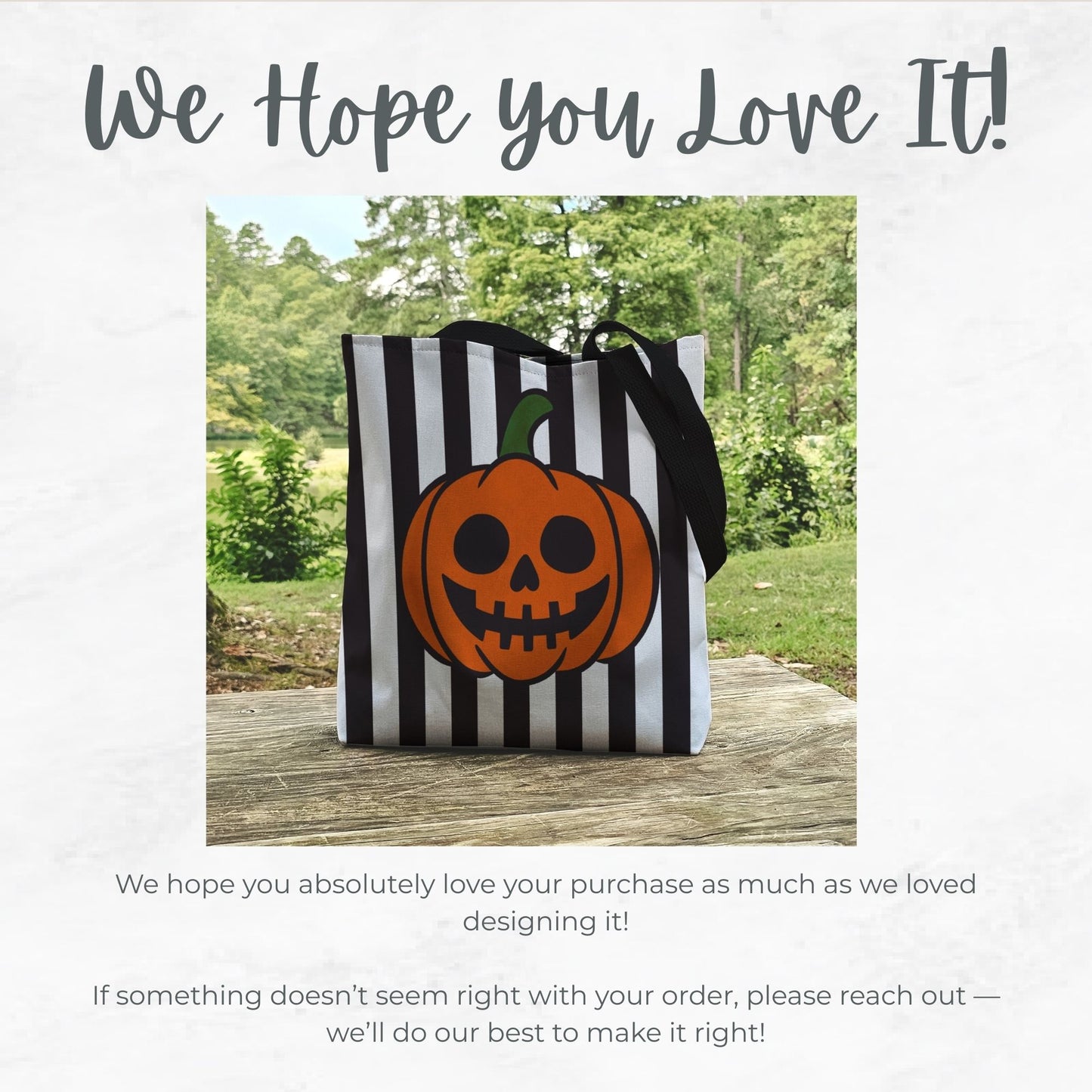 Pumpkin Skull Trick or Treat Bag – 13" Striped Jack-o’-Lantern Halloween Tote