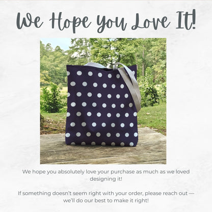 Purple Polka-dotted tote bag – 13” Tote for Kids or Halloween Lovers.