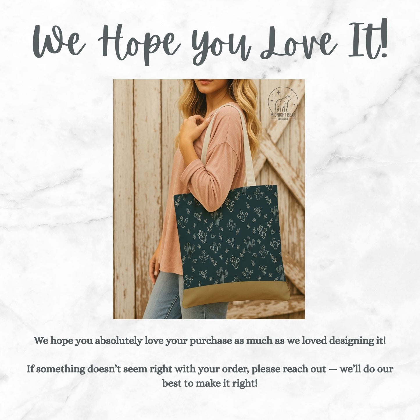 Navy/ Tan Cactus Tote Bag, Desert Flower Handbag, Western Style Shoulder Purse