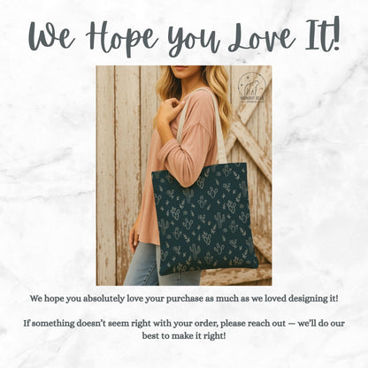 Cactus Tote Bag, Desert Flower Handbag, Western Style Shoulder Purse