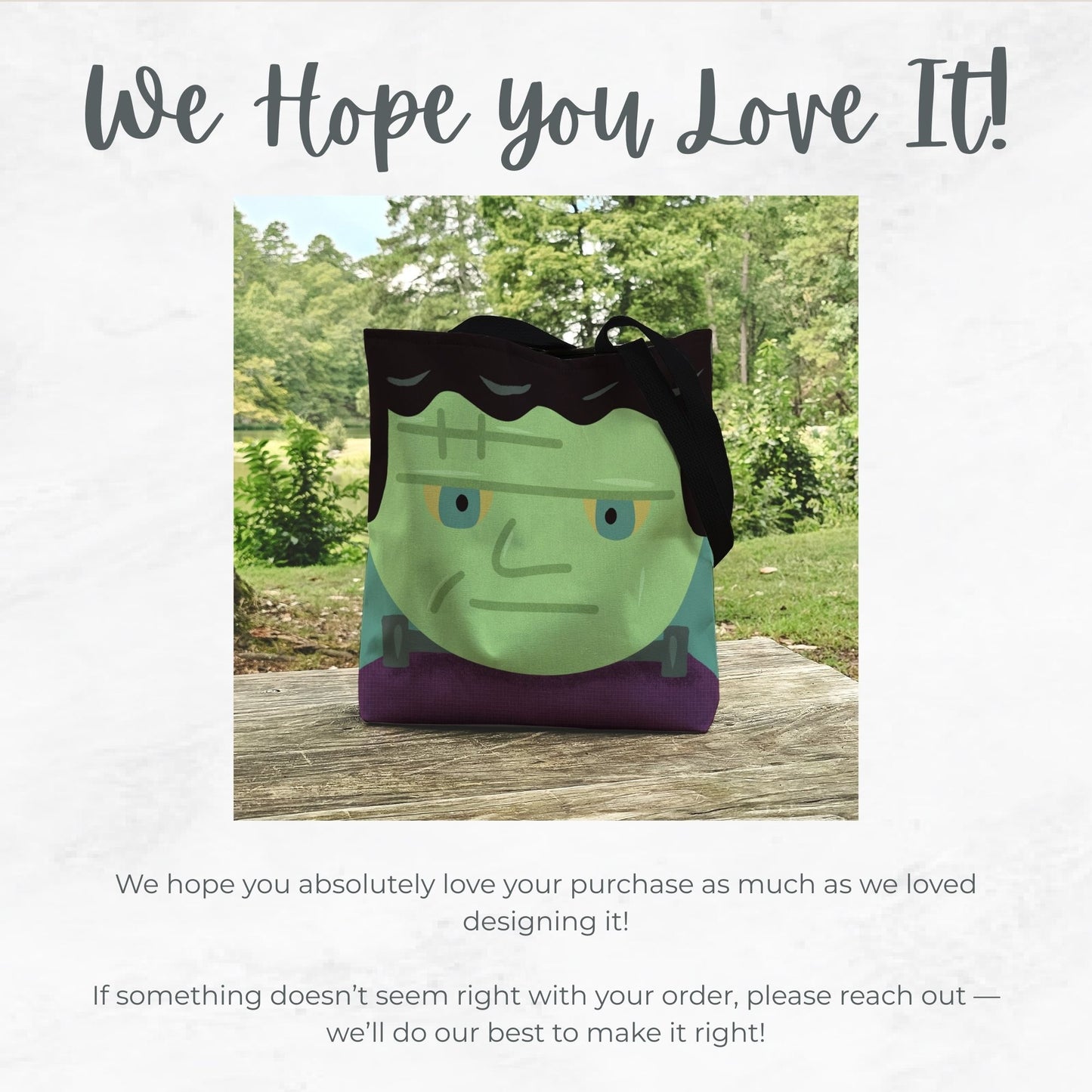 Frankenstein Trick or Treat Bag – 13" Halloween Candy Tote for Kids