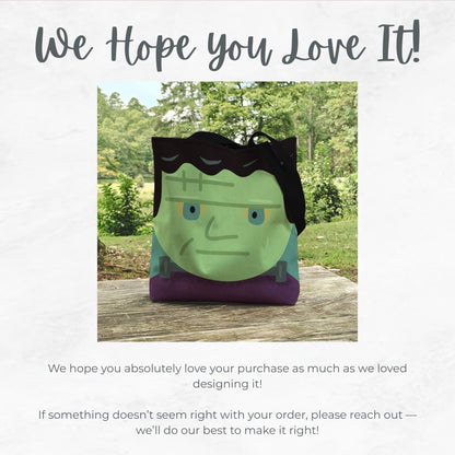 Frankenstein Trick or Treat Bag – 13" Halloween Candy Tote for Kids