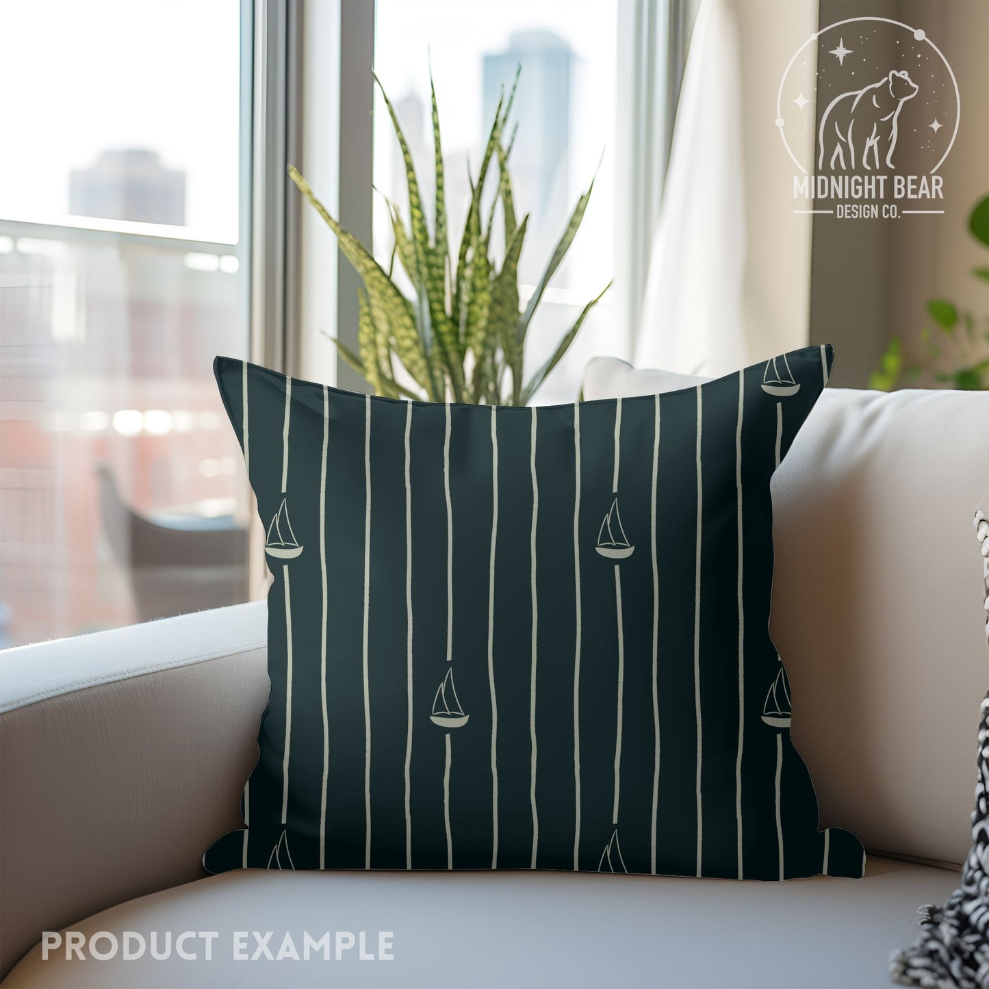 Hand drawn Sailboat Seamless Pattern, Nautical Adventure Line Art Design, Coastal Fabric, Wallpaper, Digital Paper, wavy stripe pattern