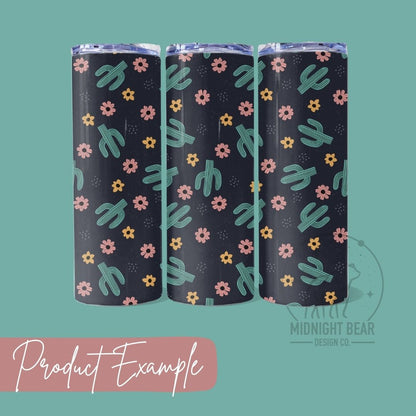 Cactus Flowers Seamless Pattern Instant Digital Download