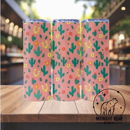 Ditsy Cactus Pink Seamless Pattern Instant Digital Download