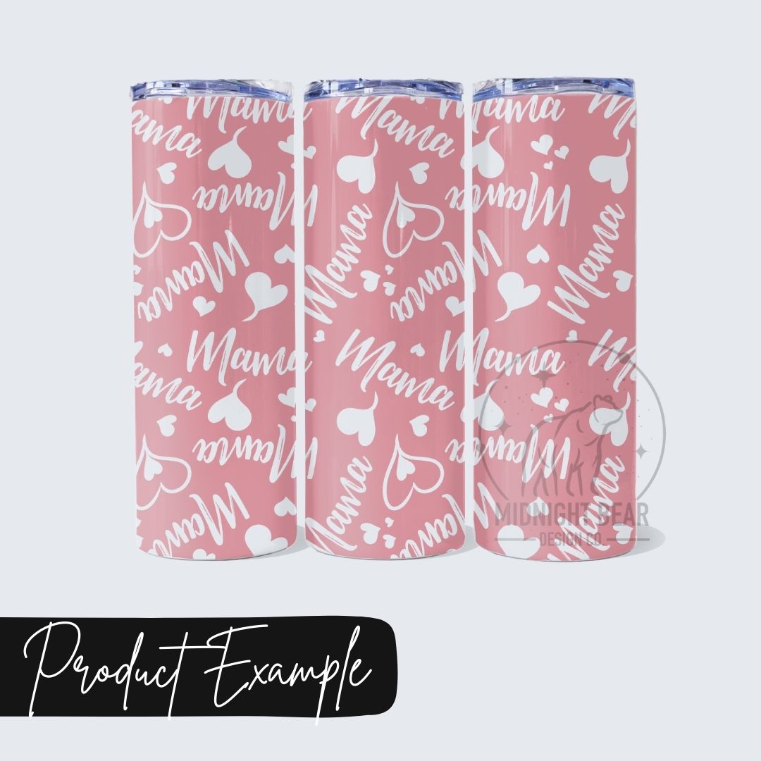Mama Hearts Pink and White Seamless Pattern Instant Digital Download