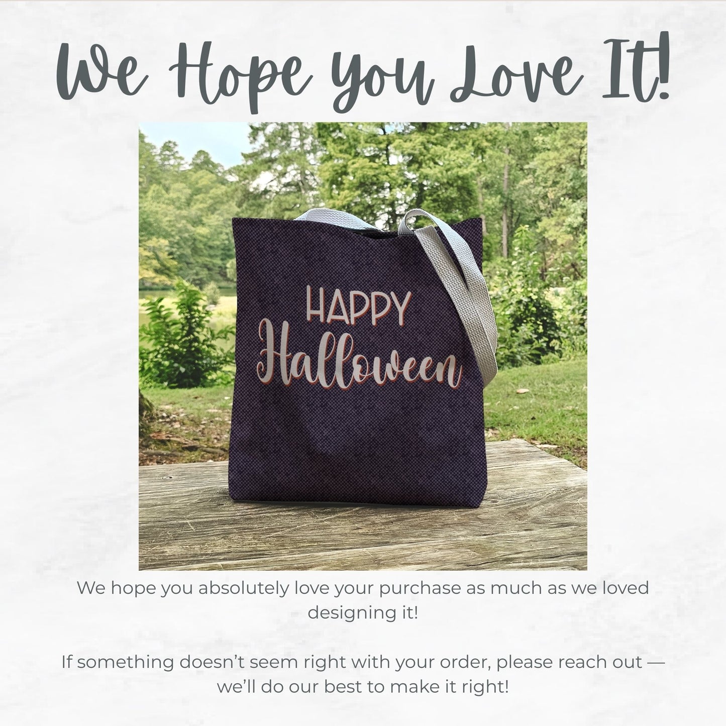 Purple Happy Halloween Trick or Treat Bag – 13" Halloween Tote for Kids or Halloween Lovers
