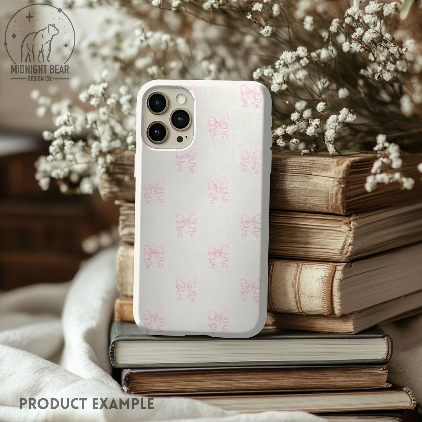 Pink Bow Seamless Pattern, Coquette Ribbon Design on Cream Background, Feminine Fabric, Wallpaper, Digital Paper, Girly Bows