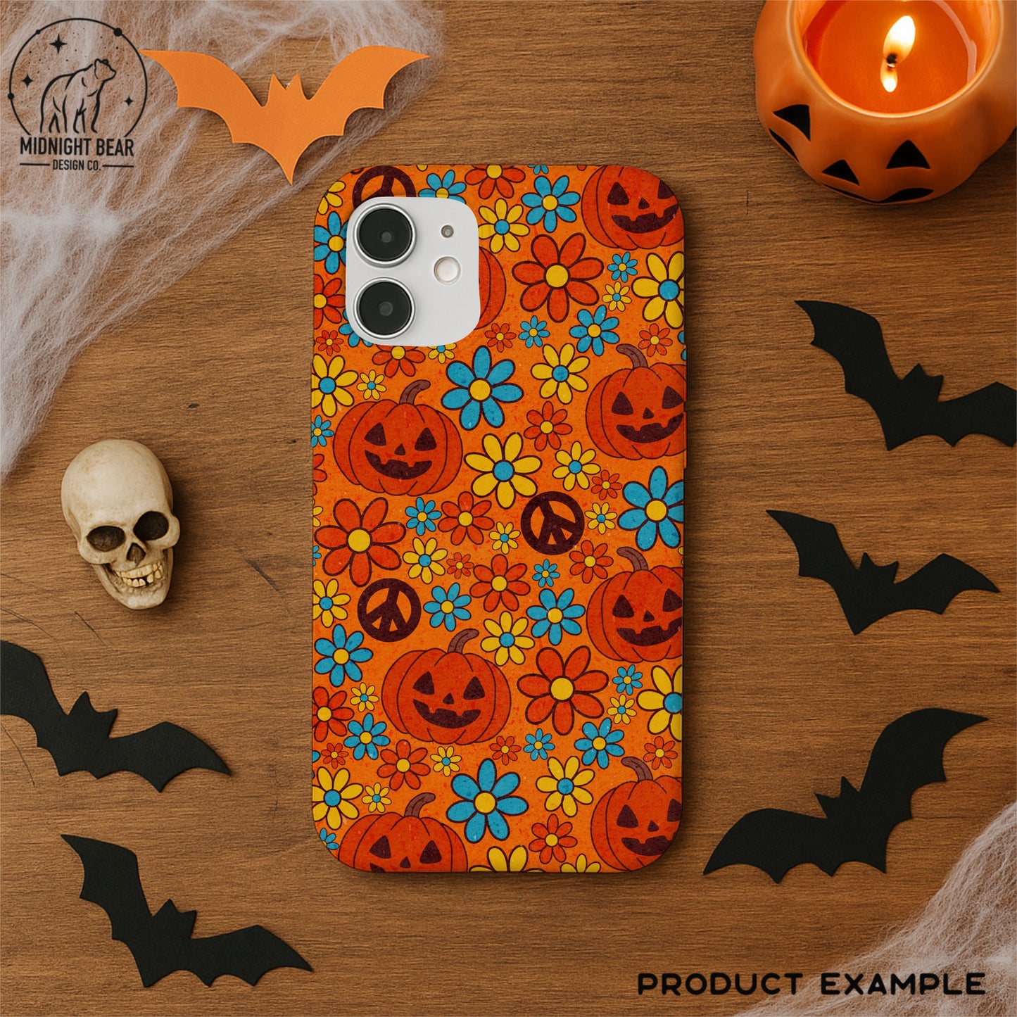Groovy Pumpkins Seamless Pattern Instant Digital Download