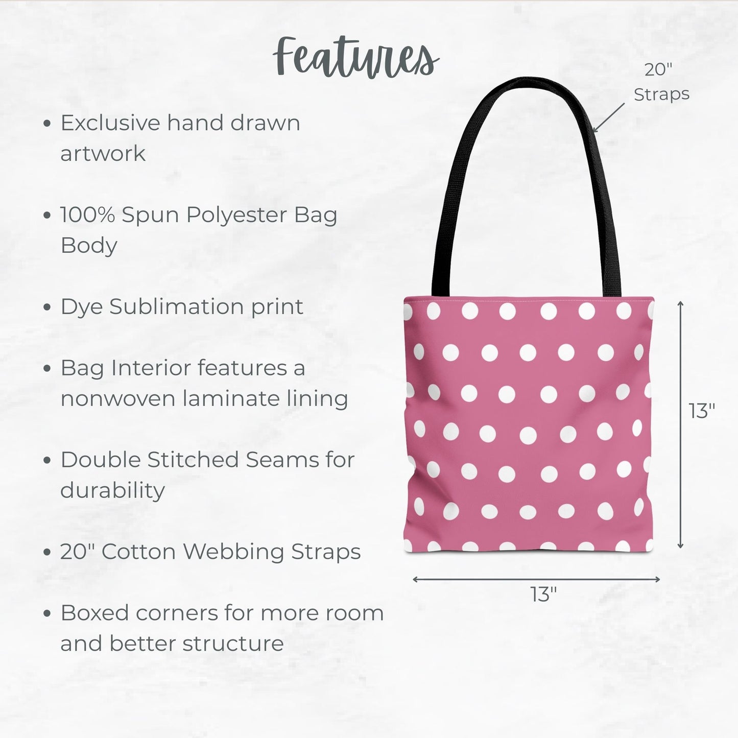 Pink Polka-dotted Trick or Treat Bag – 13" Halloween Tote for Kids