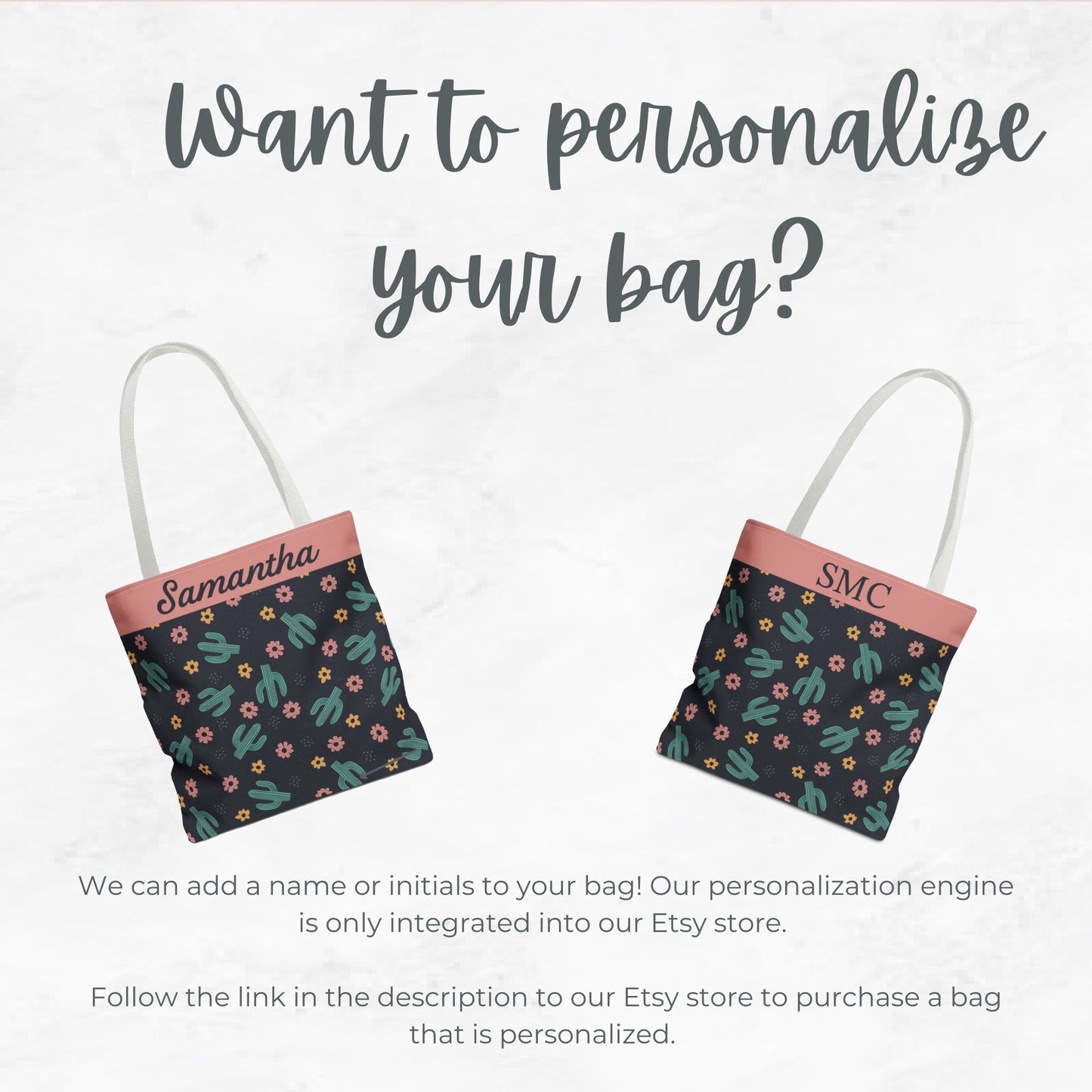 Dusty Rose Cactus Tote Bag, Personalized Desert Flower Handbag, Western Style Shoulder Purse, Customizable Canvas Carryall, Southwestern