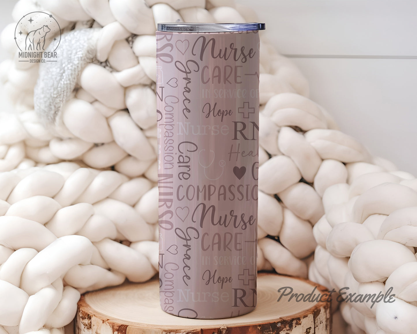 Nurse Word Grid Seamless Pattern | RN Compassion Care Healing Words, Neutral Mauve Nursing Typography Design, nurse appreciation, nurse gift