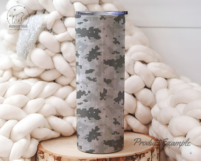 Snow Digital Camo Seamless Pattern | Winter Pixel Camouflage | Military Style Digital Camouflage for Fabric, Crafts, MARPAT, hunting