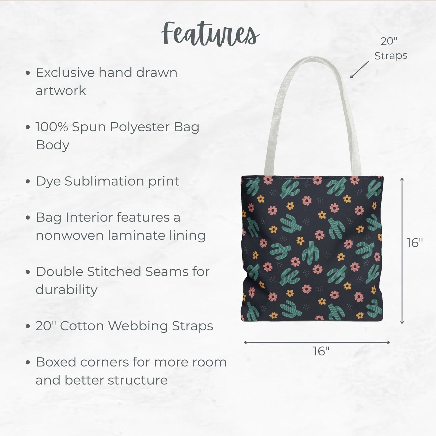 Black Cactus Tote Bag, Personalized Desert Flower Handbag, Western Style Shoulder Purse, Pink Teal, Customizable Canvas Carryall, Southwestern