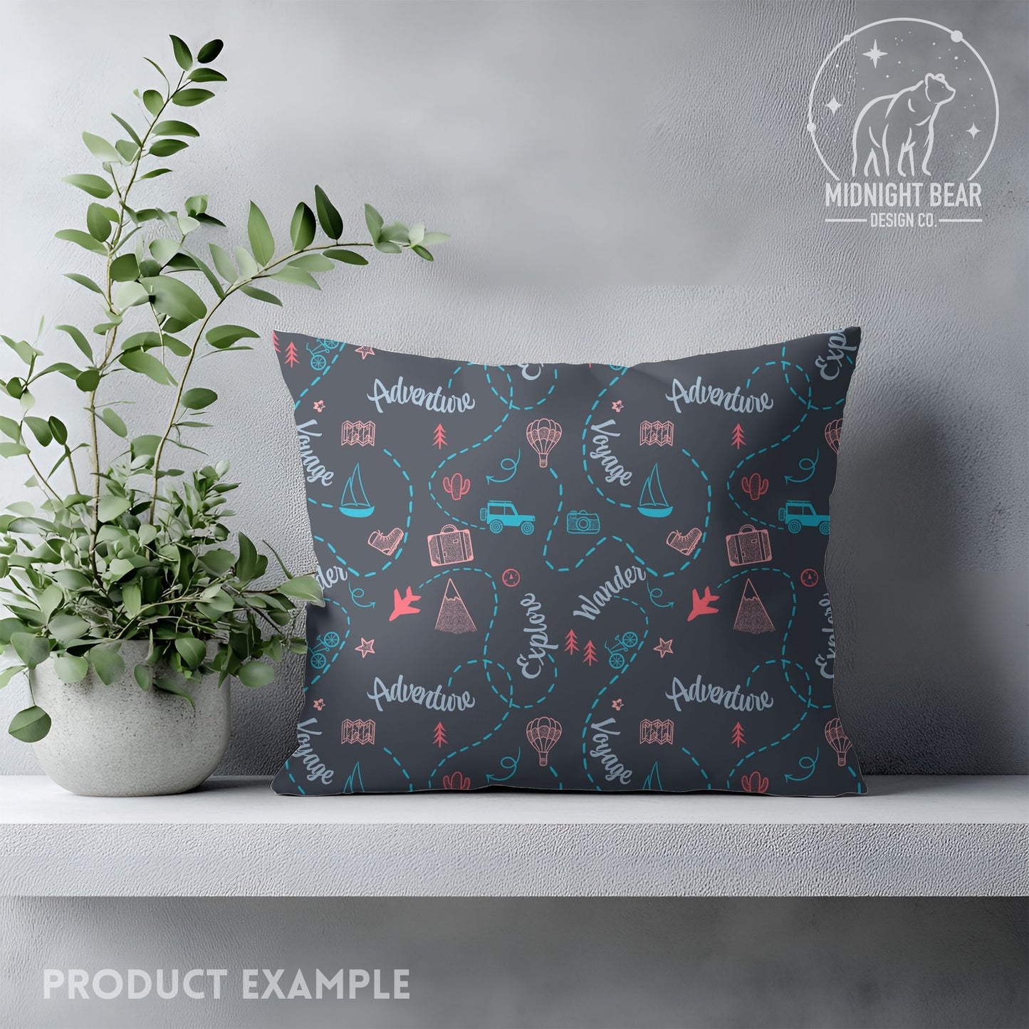 Adventure Doodle Seamless Pattern | Travel Digital Paper, Wanderlust Fabric Design, Explore & Voyage Scrapbook Background, Hand drawn