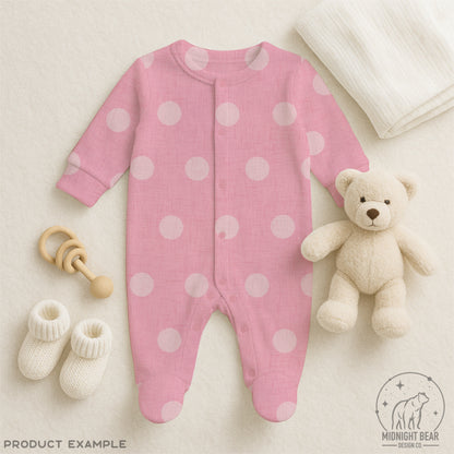 Classic Retro Pink Polka Dot Seamless Pattern Subtle Texture, Hand Drawn Coquette Digital Paper, Modern Polka Dot Fabric, Scrapbook, PNG