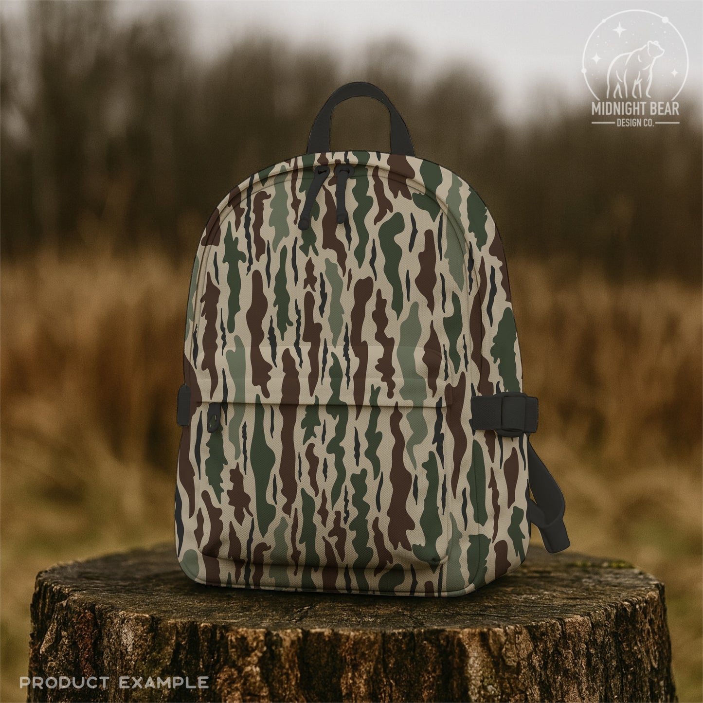 Green and Brown Bark Camo Seamless Pattern, Timber Woodland Camouflage