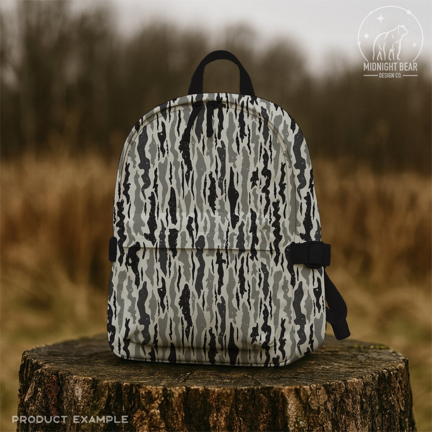 Bark Camo Seamless Pattern Gray & Black