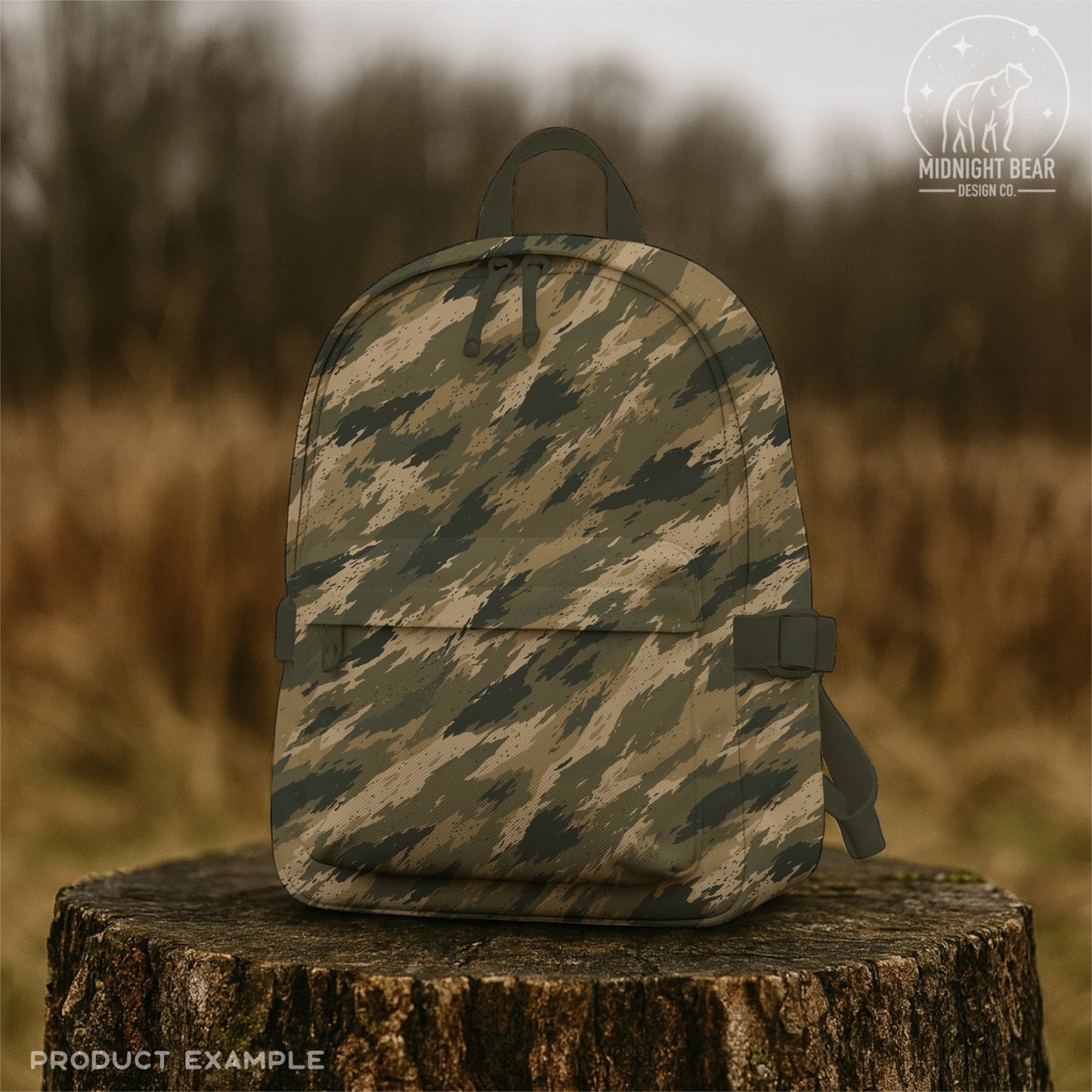 Wind Blown Marsh Camo Seamless Pattern Olive Green