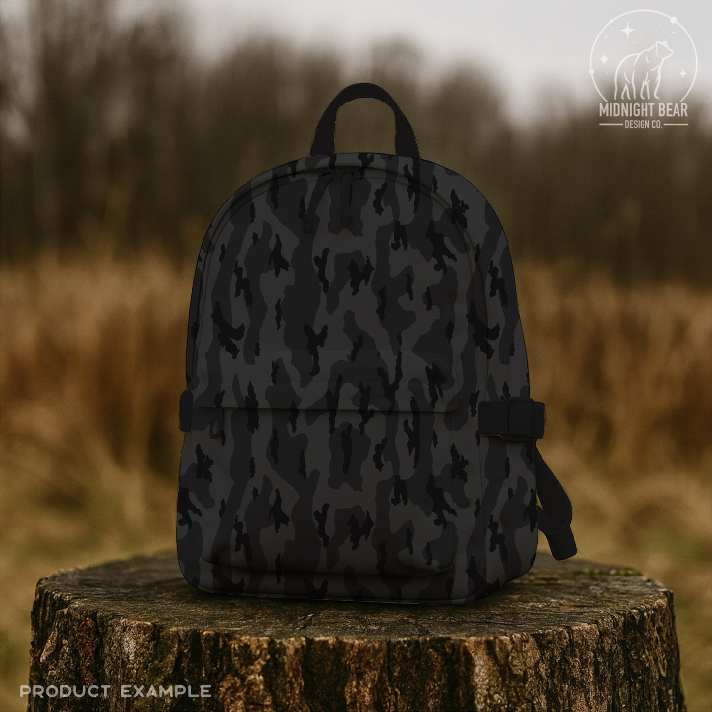 Bottomland Camo Seamless Pattern Midnight Black and Charcoal