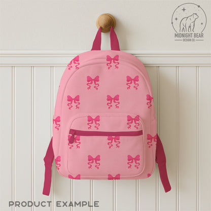 Pink Bow Seamless Pattern, Coquette Ribbon Design on Cream Background, Feminine Fabric, Wallpaper, Digital Paper, Girly Bows