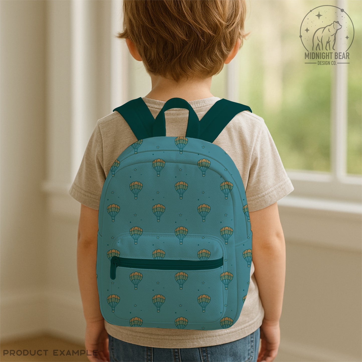 Hot Air Balloon Seamless Pattern | Blue Adventure Sky Design with Stars | Whimsical Travel Digital Paper, Fabric, or Wallpaper, Scrapbook