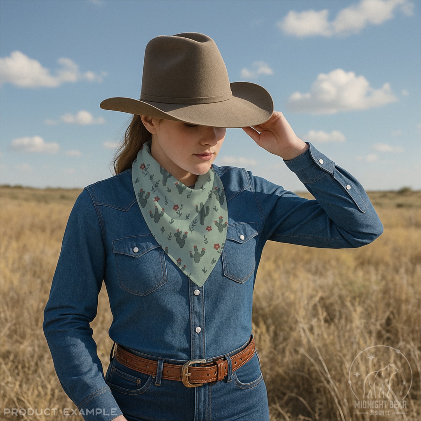 Cactus Seamless Pattern | Mint Teal Desert Floral Print | Hand-Drawn Southwest Cacti Digital Paper for Fabric, Crafts, Scrapbooking