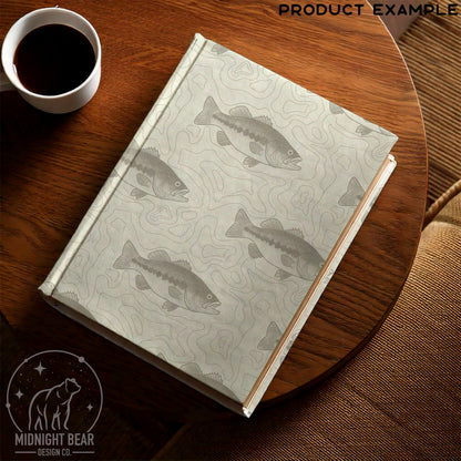 Bass Fishing Topographic Seamless Pattern Tan
