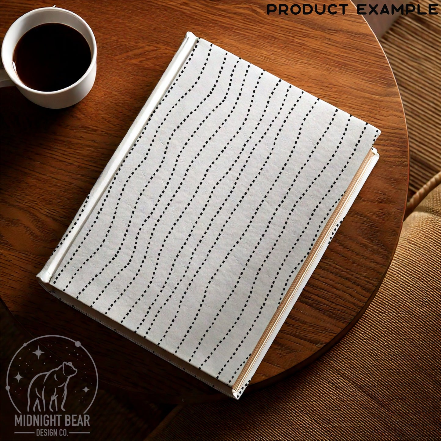 Black Dashed Stripe Seamless Pattern | Hand Drawn Wavy Dash Lines | Minimal Modern Stripe Pattern Fabric, Wrapping Paper, PNG, Background