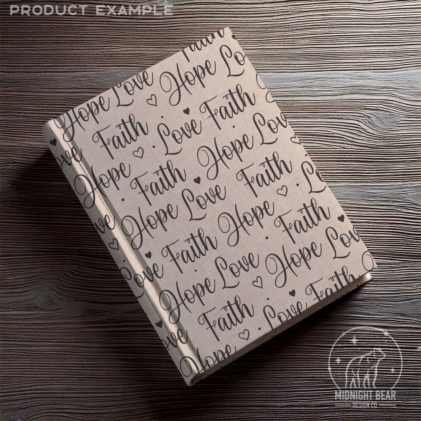 Faith Hope Love Seamless Pattern | Neutral Christian Hand-Lettered Script Design | Inspirational Fabric, Wallpaper, Digital Paper, scripture